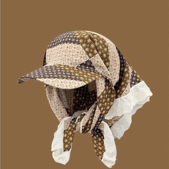 Floral 🌼 Patchwork Headscarf with Cap 🧢 - Picture 1 of 1